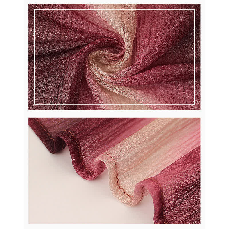 Écharpe d'été fine unisexe à rayures et dégradé de couleurs - image 5