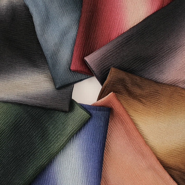 Écharpe d'été fine unisexe à rayures et dégradé de couleurs - image 4