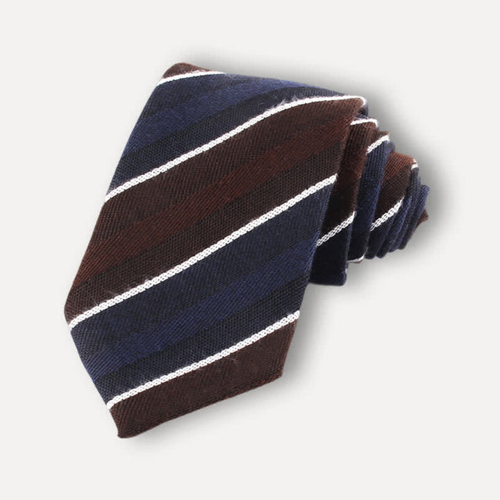 Cravate rayée en laine douce pour homme de style britannique