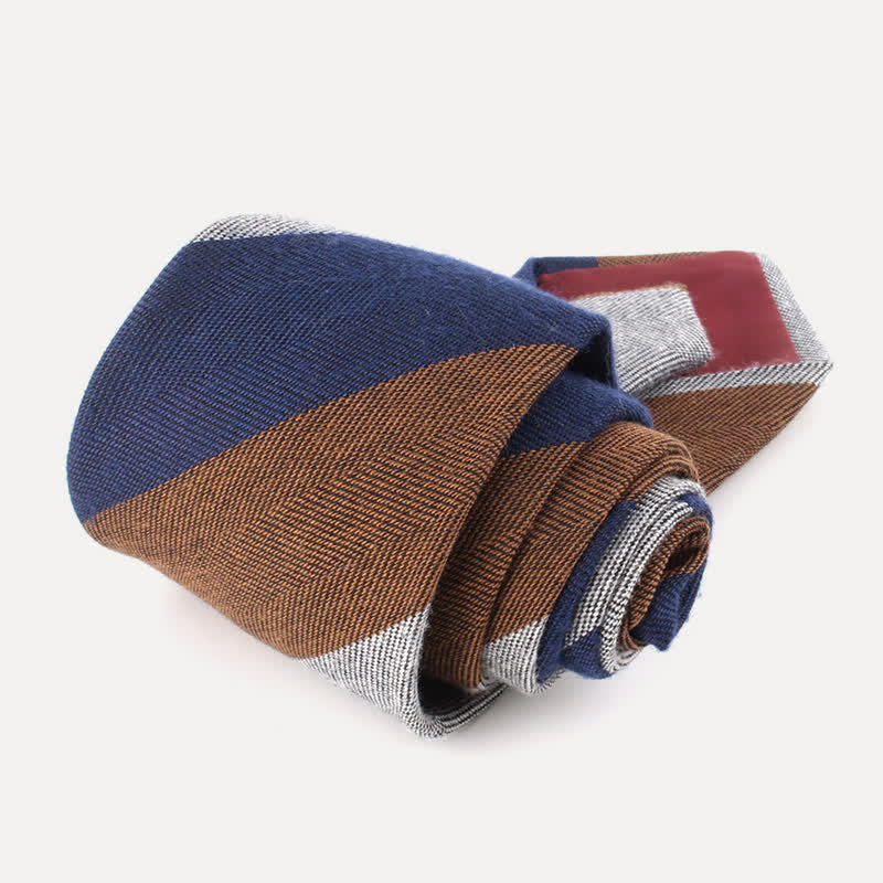 Cravate rayée en laine douce pour homme de style britannique
