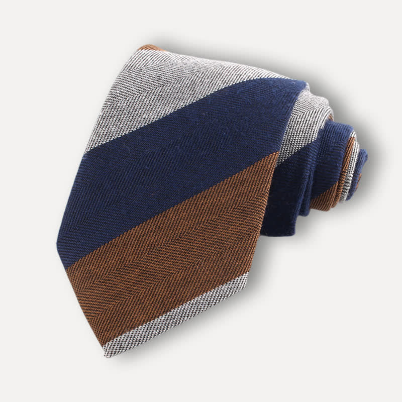 Cravate rayée en laine douce pour homme de style britannique - Style #3 - image 4