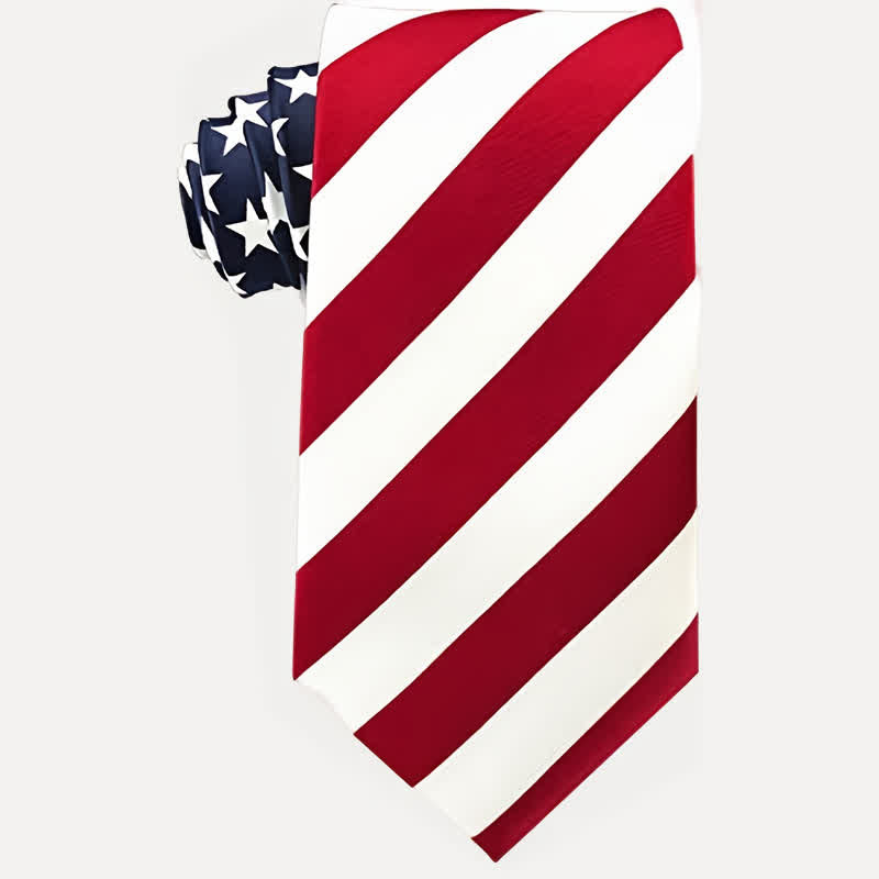 Cravate pour homme avec drapeau et rayures