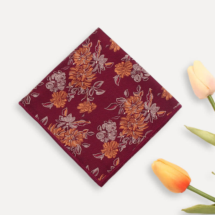 Cravate décontractée à motif floral chrysanthème pour homme