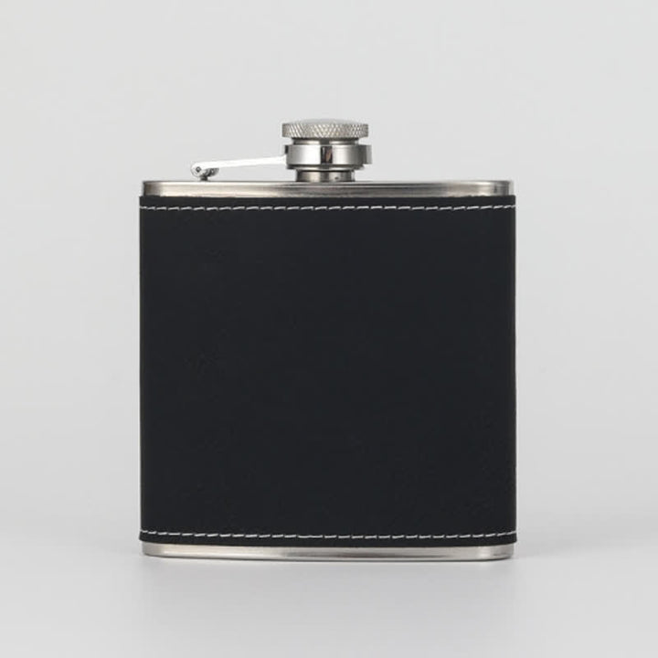 Flacon portable en cuir gravé personnalisé de 6 oz