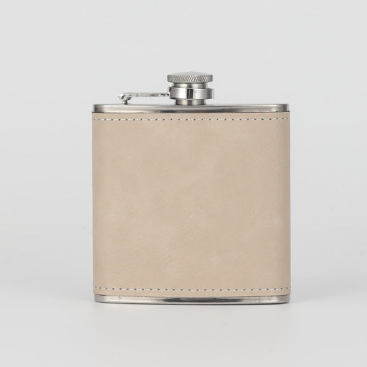 Flacon portable en cuir gravé personnalisé de 6 oz