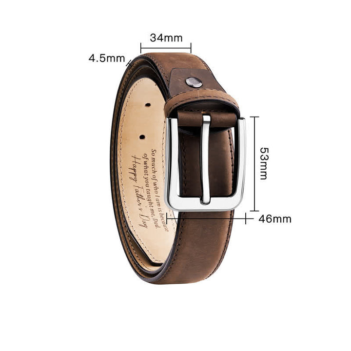Ceinture en cuir personnalisée simple avec pointe gravée