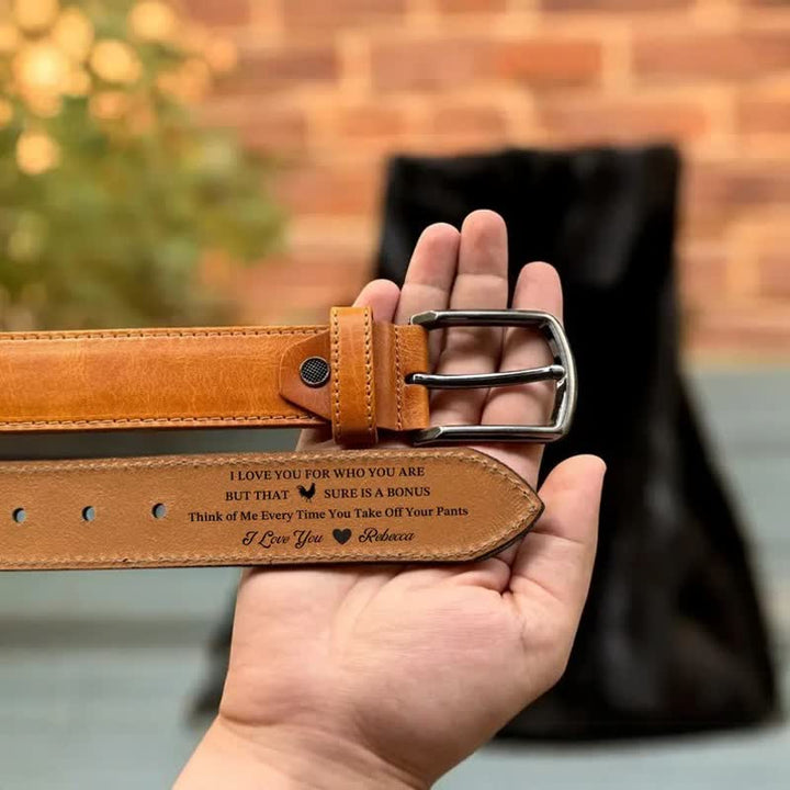 Ceinture en cuir gravée avec nom personnalisé