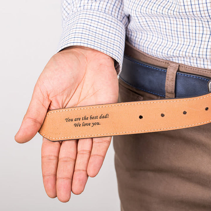 Ceinture en cuir gravée avec nom personnalisé