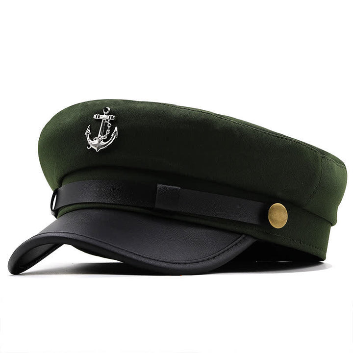 Béret plat pour femme avec ancre de bateau