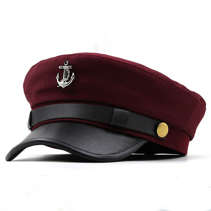 Béret plat pour femme avec ancre de bateau