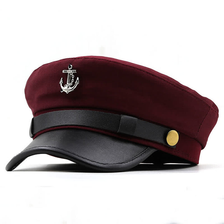 Béret plat pour femme avec ancre de bateau