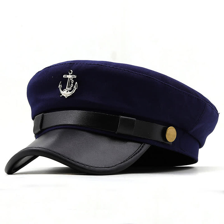 Béret plat pour femme avec ancre de bateau