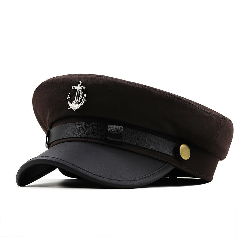 Béret plat pour femme avec ancre de bateau