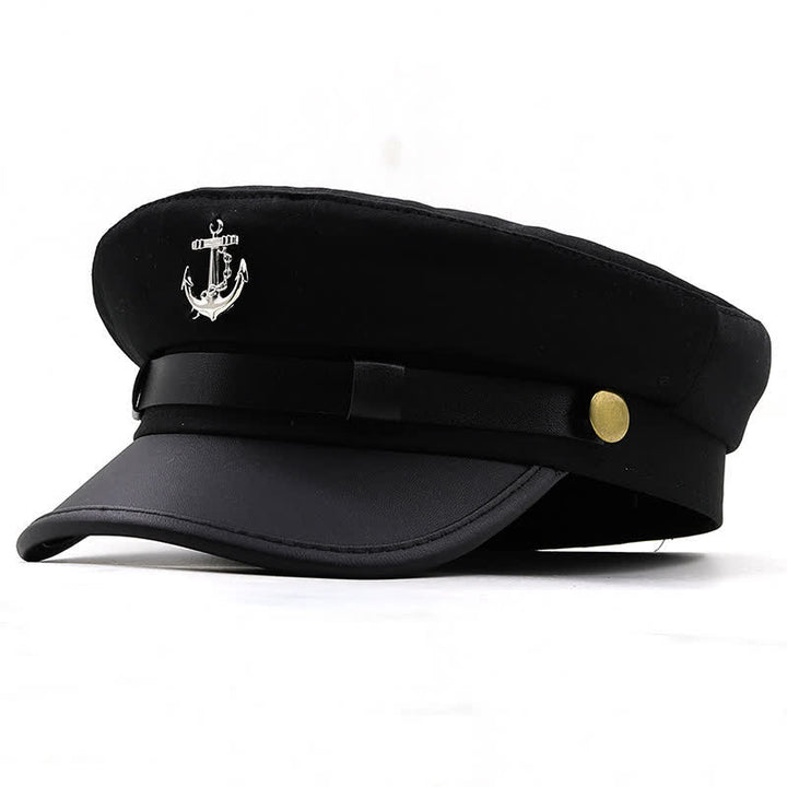 Béret plat pour femme avec ancre de bateau