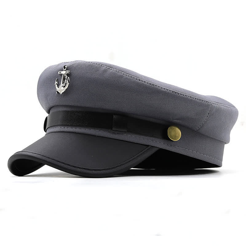 Béret plat pour femme avec ancre de bateau