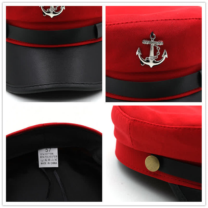 Béret plat pour femme avec ancre de bateau