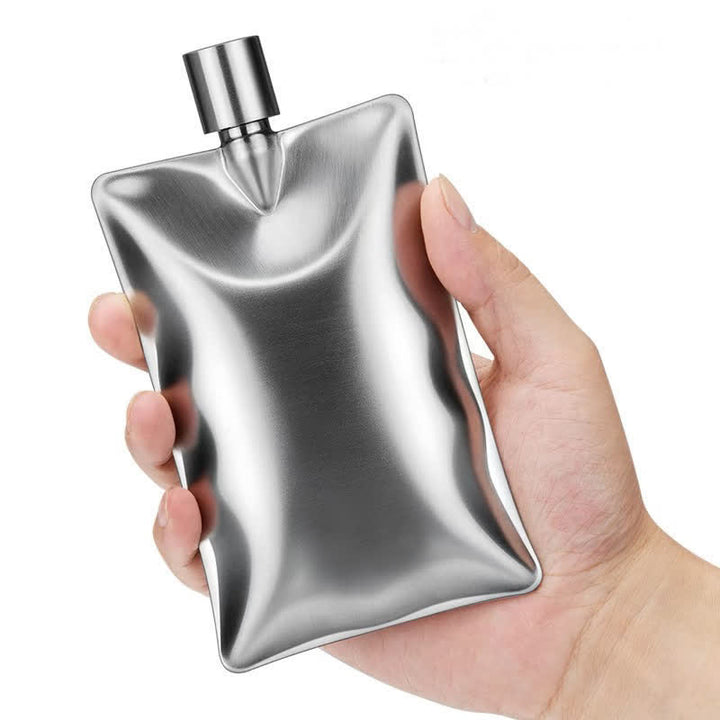 Bouteille portable ondulée irrégulière en acier inoxydable de 6 oz
