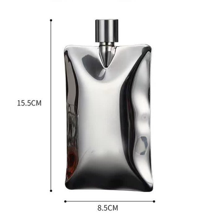 Bouteille portable ondulée irrégulière en acier inoxydable de 6 oz
