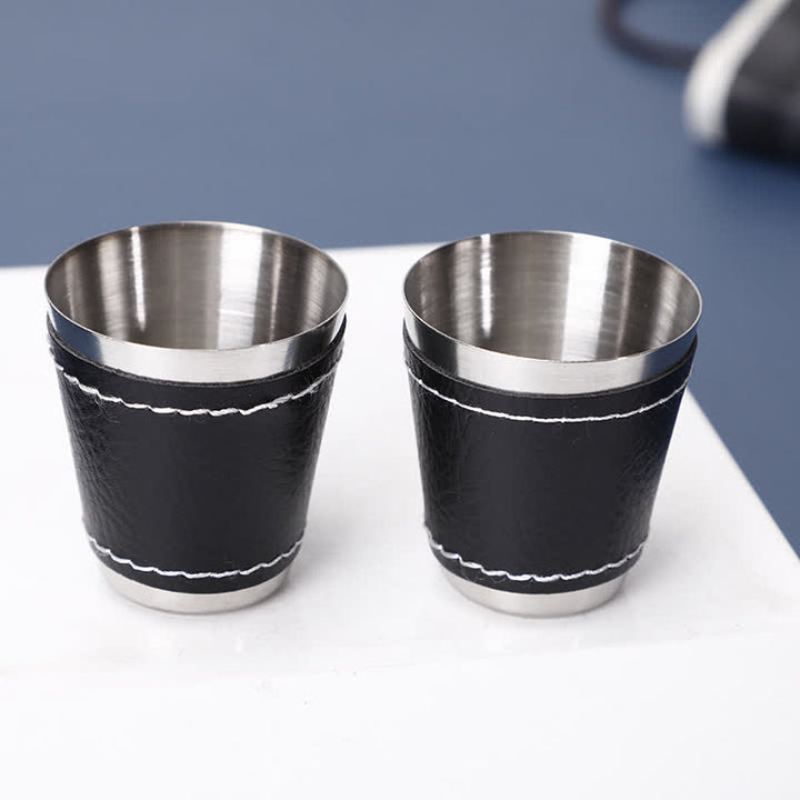 Coffret cadeau 5 flacons en cuir noir plaqué Noble de 170 ml