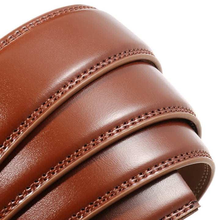 Ceinture en cuir noir à boucle automatique carrée - image 9