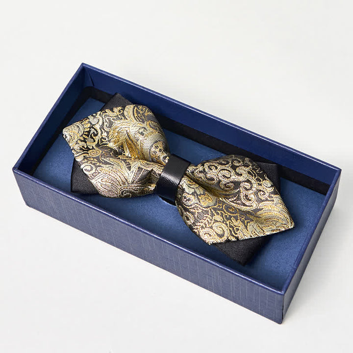 Nœud papillon pointu à motif cachemire doré Palace pour homme