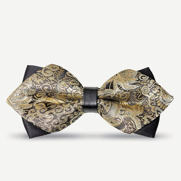 Nœud papillon pointu à motif cachemire doré Palace pour homme