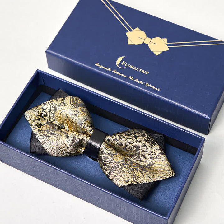 Nœud papillon pointu à motif cachemire doré Palace pour homme