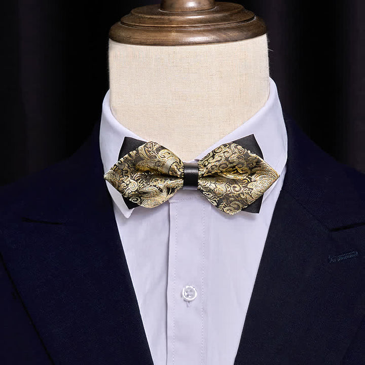 Nœud papillon pointu à motif cachemire doré Palace pour homme