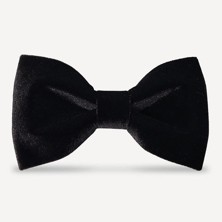 Noeud papillon de mariage en velours noir uni noble pour homme