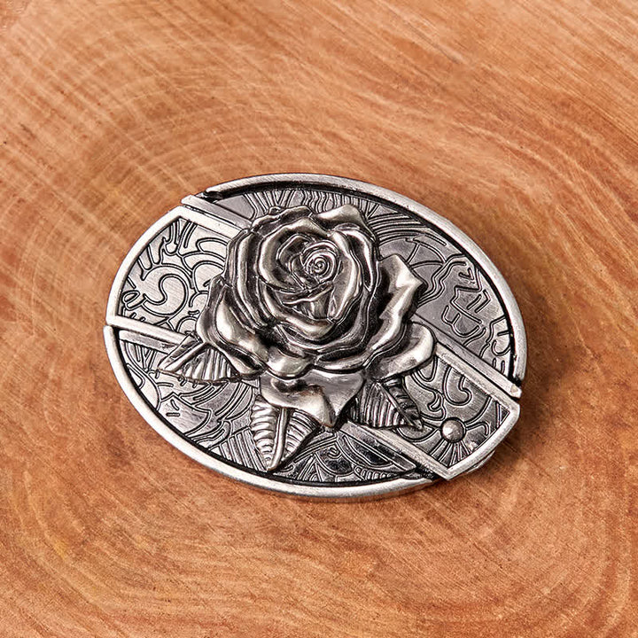 Ceinture en cuir pour homme avec couteau pliant caché Western Rose