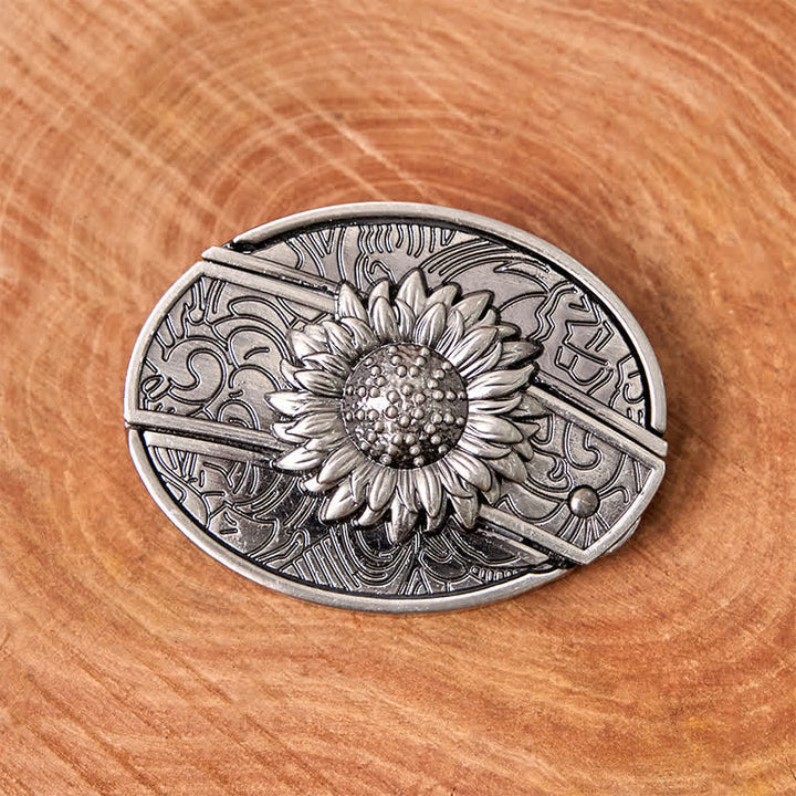 Ceinture en cuir pour homme avec couteau pliant caché tournesol - image 3