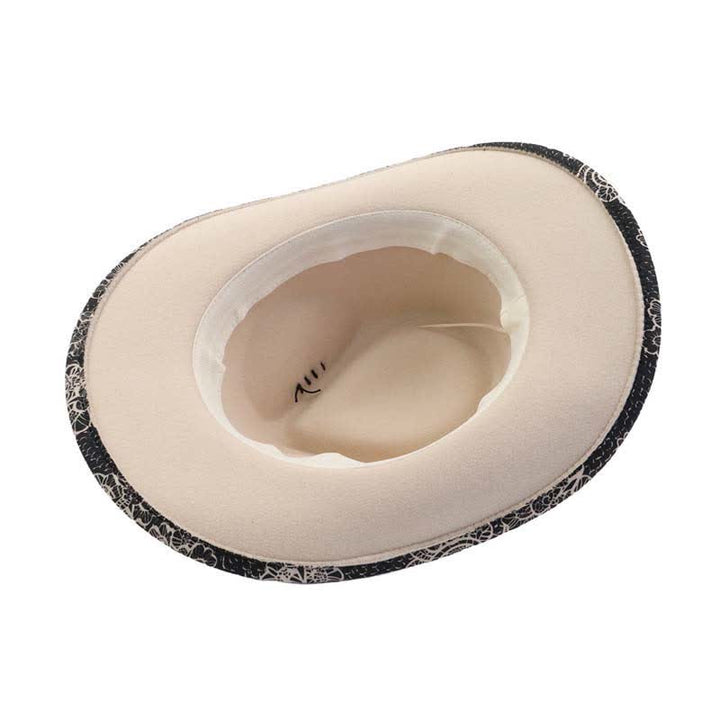 Chapeau de cowboy ethnique à deux tons avec plumes de marguerite