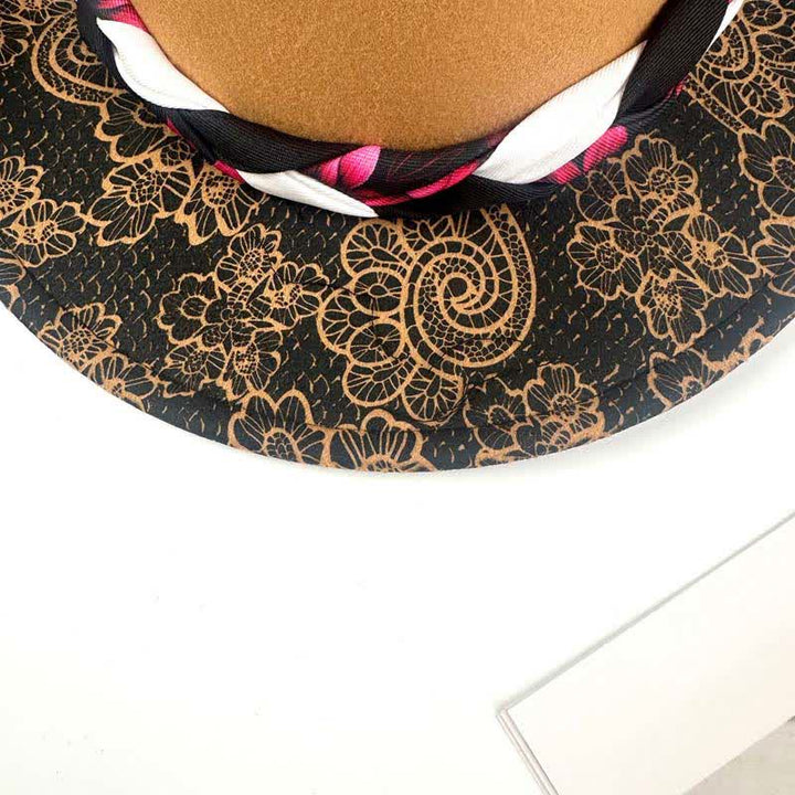 Chapeau de cowboy ethnique à deux tons avec plumes de marguerite - image 4