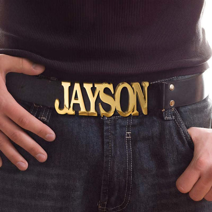 Ceinture en cuir élégante en forme de lettre avec boucle personnalisée