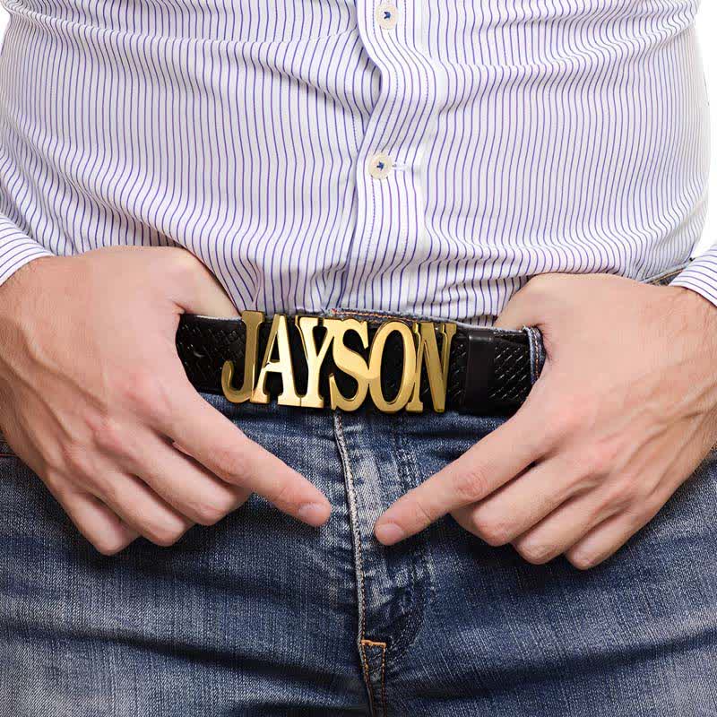 Ceinture en cuir élégante en forme de lettre avec boucle personnalisée