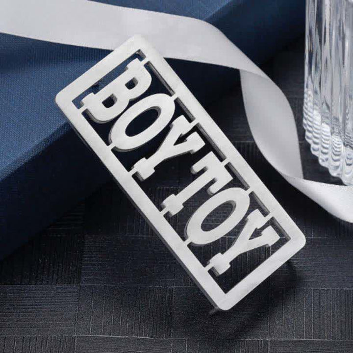 Boucle de ceinture en cuir rectangulaire avec nom personnalisé et lettres cursives