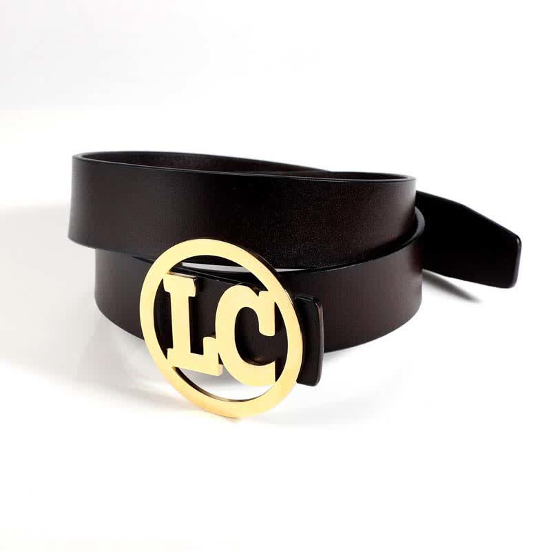 Boucle de ceinture en cuir ronde personnalisée avec nom et 2 lettres