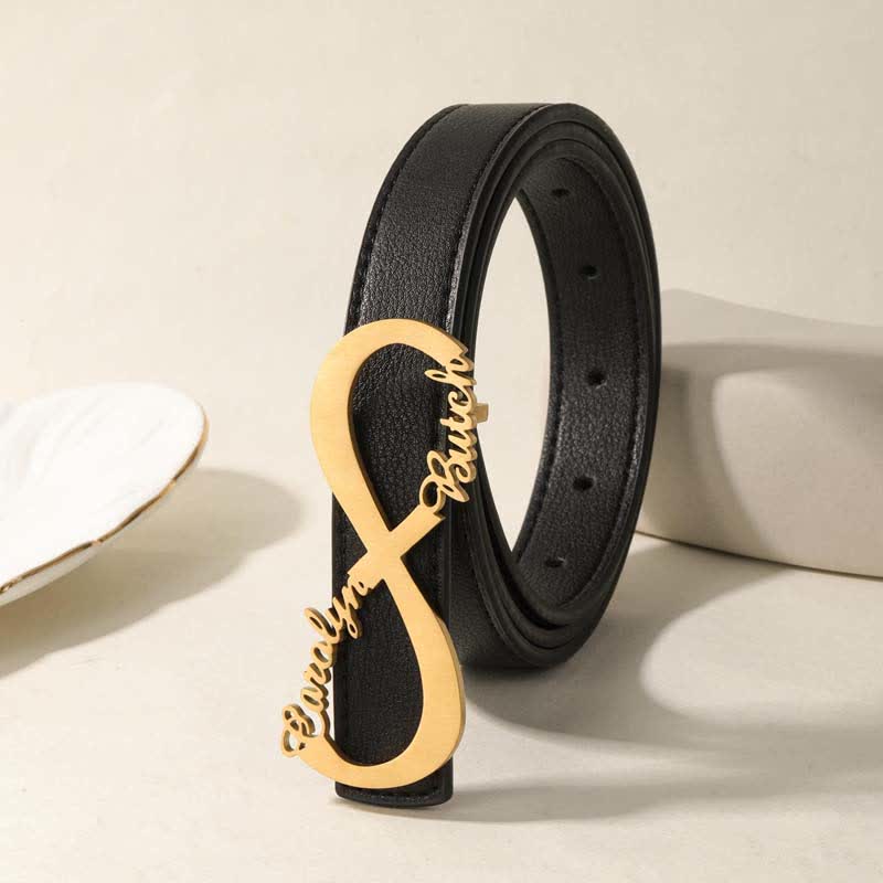 Boucle de ceinture en cuir personnalisée Infinity Note