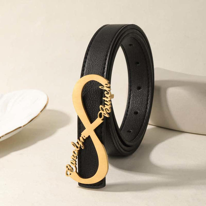 Boucle de ceinture en cuir personnalisée Infinity Note