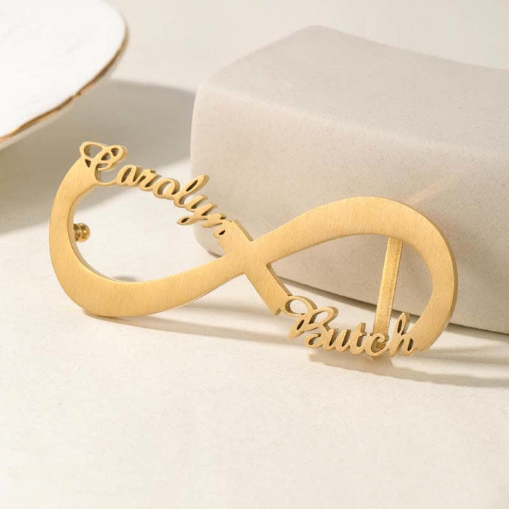 Boucle de ceinture en cuir personnalisée Infinity Note