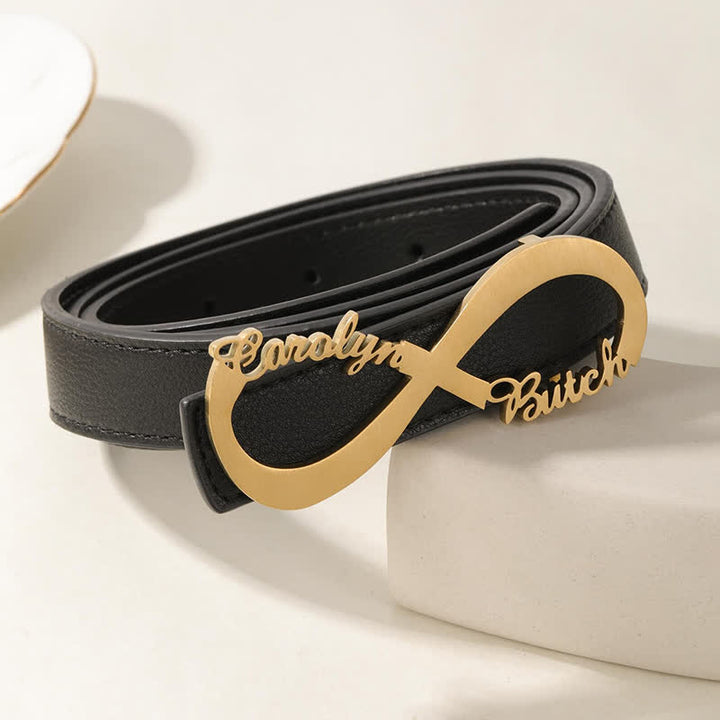Boucle de ceinture en cuir personnalisée Infinity Note