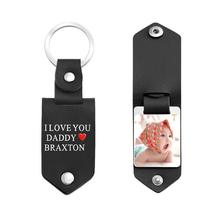 Porte-clés en cuir imprimé photo personnalisé et créatif