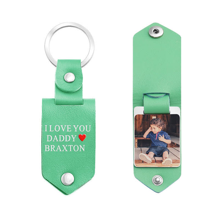 Porte-clés en cuir imprimé photo personnalisé et créatif