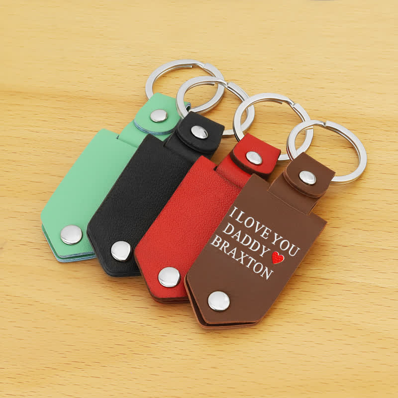 Porte-clés en cuir imprimé photo personnalisé et créatif