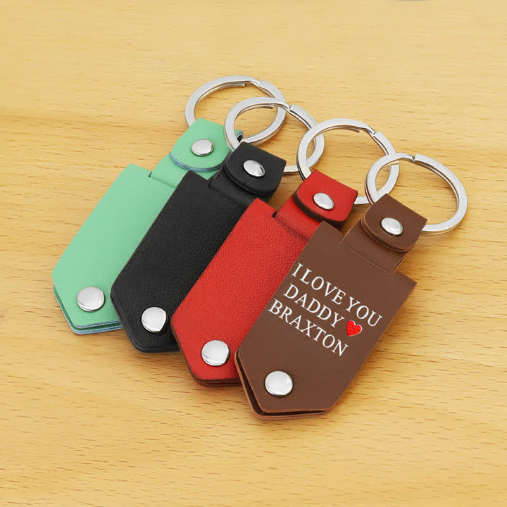 Porte-clés en cuir imprimé photo personnalisé et créatif