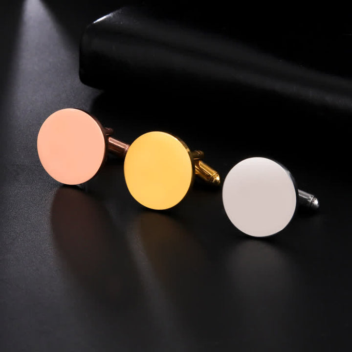 1 paire de boutons de manchette personnalisés au laser, carrés, ronds, en forme de cœur