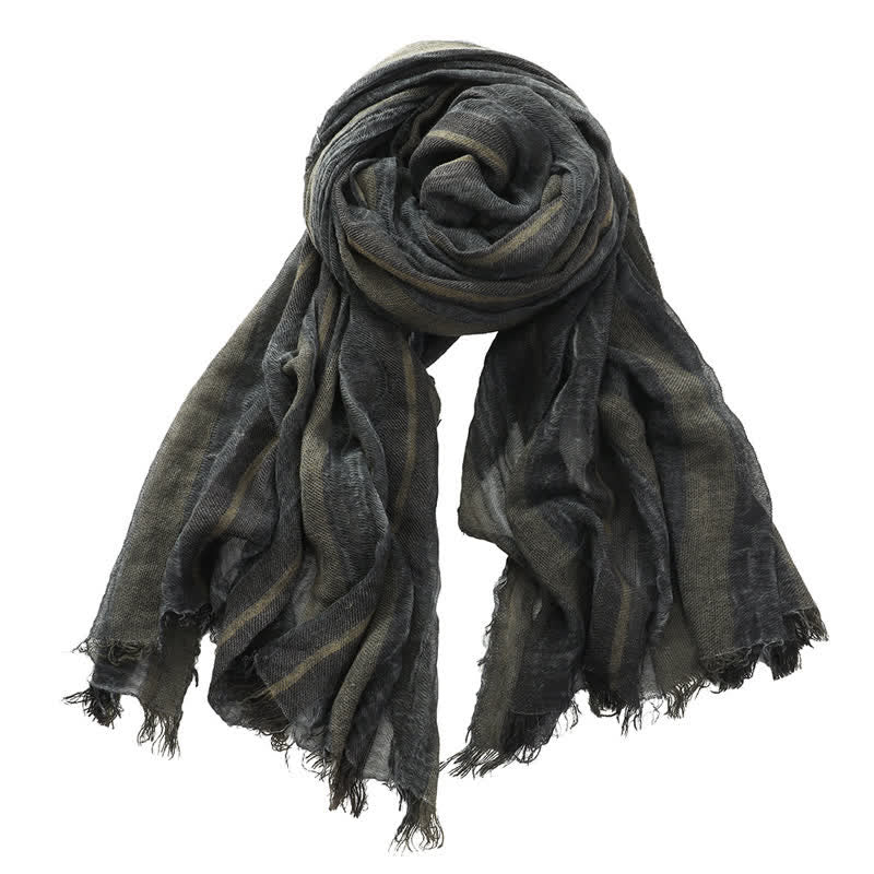Écharpe plissée à rayures tie-dye rétro et blocs de couleurs