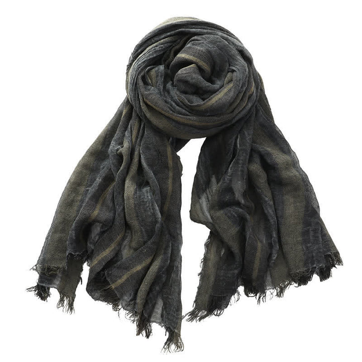 Écharpe plissée à rayures tie-dye rétro et blocs de couleurs