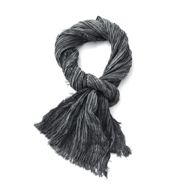 Écharpe froissée légère de couleur unie, teintée à la main, style rétro