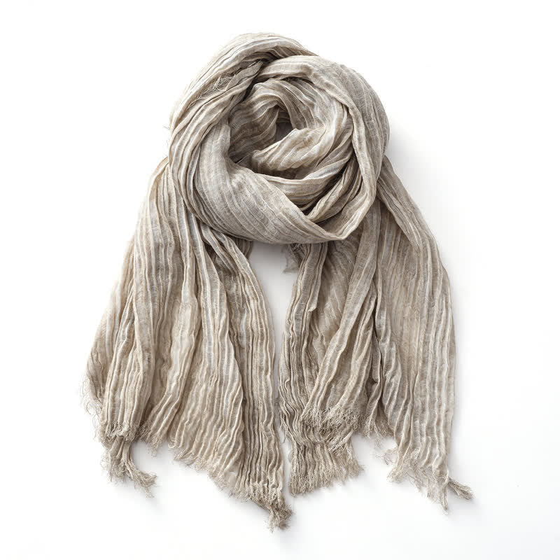 Écharpe froissée légère de couleur unie, teintée à la main, style rétro